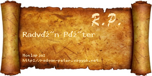 Radván Péter névjegykártya
